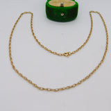 14ct Yellow Gold Rope Chain Necklace Vintage c1970 48cm Length