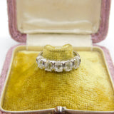 9ct White Gold & Diamond Paste Five-Stone Ring Vintage 2006 Birmingham
