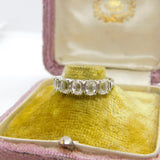 9ct White Gold & Diamond Paste Five-Stone Ring Vintage 2006 Birmingham