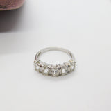 9ct White Gold & Diamond Paste Five-Stone Ring Vintage 2006 Birmingham