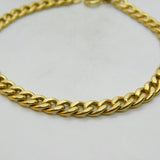 18ct Yellow Gold Curb Link Chain Bracelet Italian Vintage c1990 7.5" Length