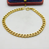 18ct Yellow Gold Curb Link Chain Bracelet Italian Vintage c1990 7.5" Length