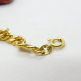 18ct Yellow Gold Curb Link Chain Bracelet Italian Vintage c1990 7.5" Length