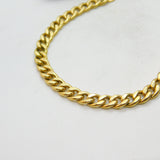 18ct Yellow Gold Curb Link Chain Bracelet Italian Vintage c1990 7.5" Length