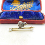 Victorian 18ct Gold, Pearl & Old-Mine Cut Diamond Baby Chick Brooch c1860 Antique