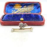 Victorian 18ct Gold, Pearl & Old-Mine Cut Diamond Baby Chick Brooch c1860 Antique