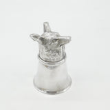 Silver Plated Fox Head Stirrup Cup Shot Cup Antique c1930 Art Deco