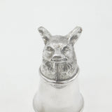 Silver Plated Fox Head Stirrup Cup Shot Cup Antique c1930 Art Deco