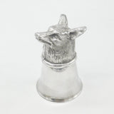 Silver Plated Fox Head Stirrup Cup Shot Cup Antique c1930 Art Deco