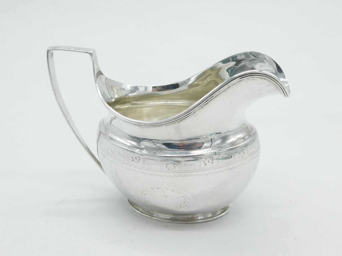 George III Sterling Silver Maze Pattern Cream Jug Antique 1787 Sheffield