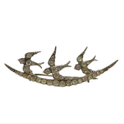 19th Century Sterling Silver Paste Set Three-Birds Sweetheart Brooch Antique c1890
