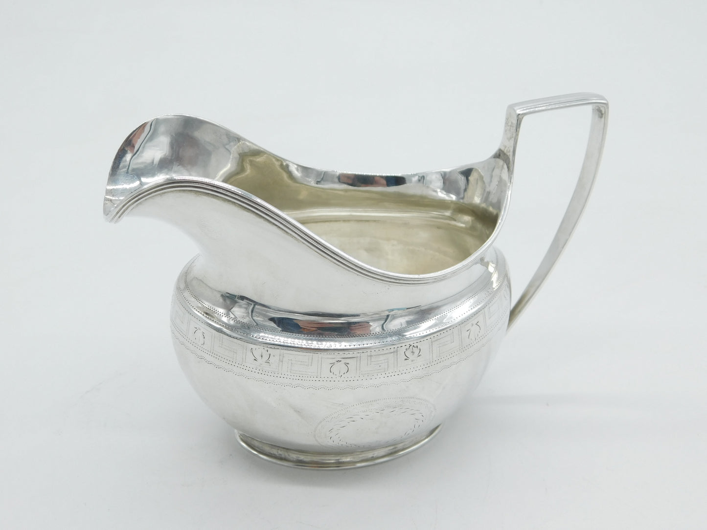 George III Sterling Silver Maze Pattern Cream Jug Antique 1787 Sheffield