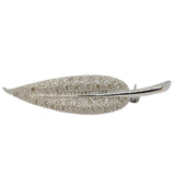 18ct White Gold & Diamond Set Feather Dress Brooch Vintage c1990 Sheffield