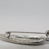 18ct White Gold & Diamond Set Feather Dress Brooch Vintage c1990 Sheffield