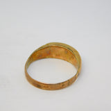 Victorian 9ct Yellow Gold, Sapphire & Diamond Boat Ring Antique c1890