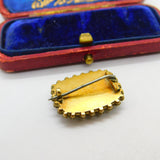 Victorian 9ct Gold, Seed Pearl & Hair Mourning Brooch Antique c1850
