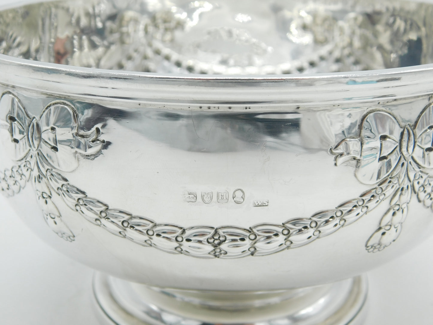 George III Sterling Silver Swags & Bow Pattern Rose Bowl Antique 1803 London