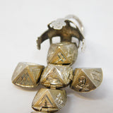 Sterling Silver Folding Masonic Ball Cross Fob Pendant Antique c1920 Art Deco