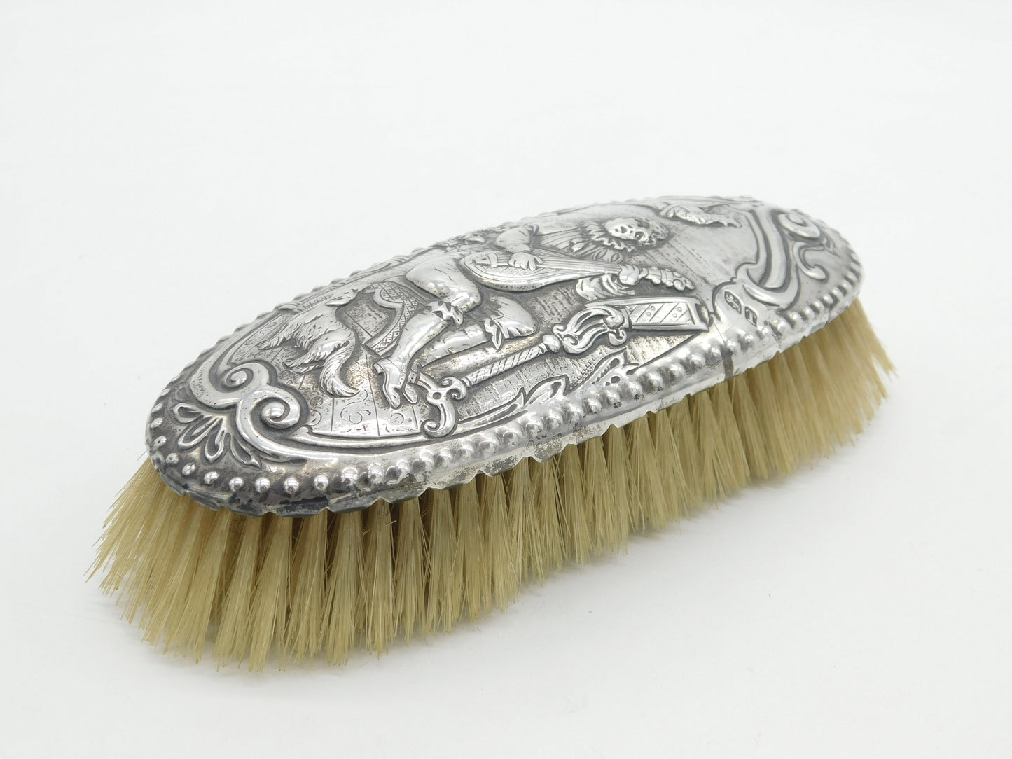 George III Sterling Silver Lute Player Pattern Hairbrush Antique 1814 London