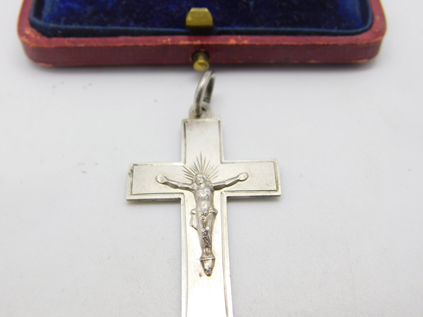 Victorian Sterling Silver Corpus Christi Cross Pendant 1901 Birmingham Antique
