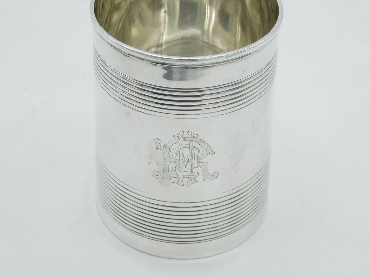 George III Sterling Silver Monogram One Pint Tankard Antique 1803 London