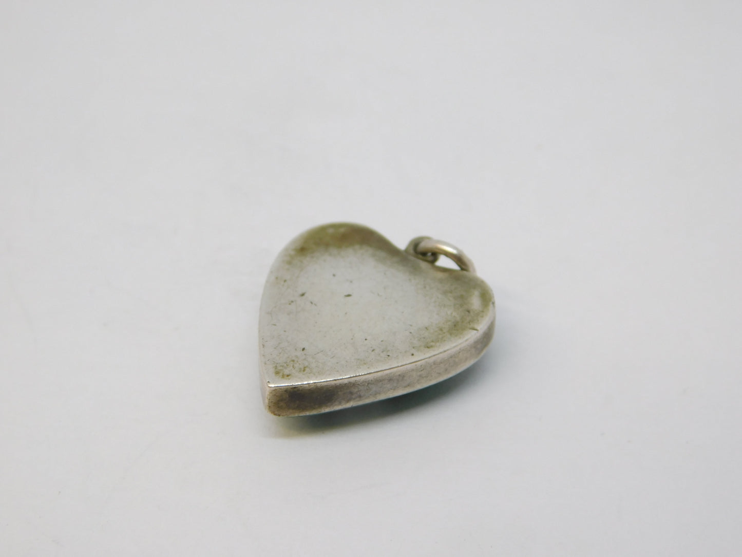Victorian Scottish Sterling Silver & Malachite Sweetheart Pendant Antique c1860
