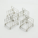 Set of Four Sterling Silver Toast Racks Antique 1919 Sheffield Art Deco
