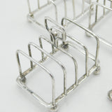 Set of Four Sterling Silver Toast Racks Antique 1919 Sheffield Art Deco