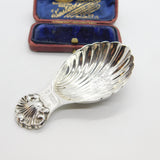 Sterling SIlver Scallop Shell Tea Caddy Spoon 1977 Birmingham Vintage