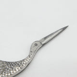 Victorian Cut Steel Novelty Stork Form Sewing or Craft Scissors Antique c1860
