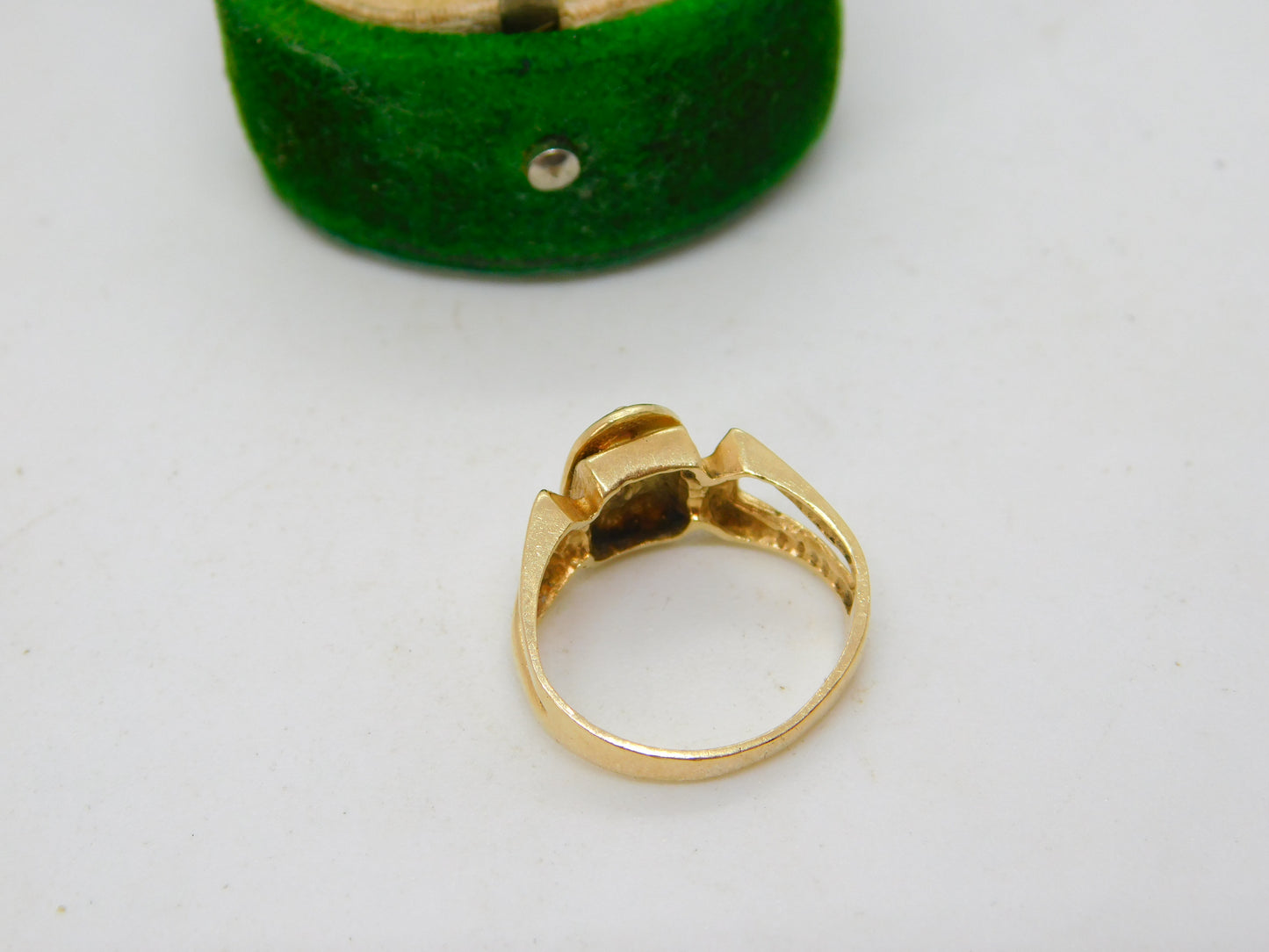 14ct Yellow & Rose Gold Catholic Religious Signet Ring Vintage c1960