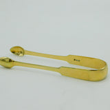 George III Sterling Silver Gilt Crested Sugar Tongs Antique 1802 London
