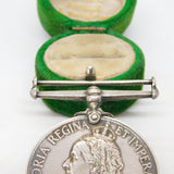 Silver Queen's South Africa Boer War Service Medal Clerk L Emanuel A.S.C c1900