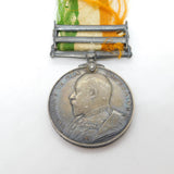 Silver Two Bar King's South Africa Medal Boer War PTE C Shether Antique c1901