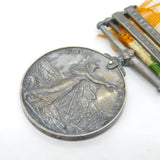 Silver Two Bar King's South Africa Medal Boer War PTE C Shether Antique c1901