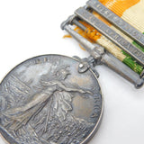 Silver Two Bar King's South Africa Medal Boer War PTE C Shether Antique c1901