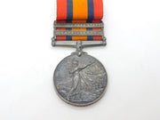 Silver Two Bar Queen's South Africa Boer War Medal PTE C Shether Antique 1900