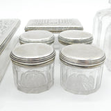 George IV Sterling Silver & Glass Nine-Part Vanity Set Antique 1825 London