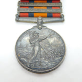 Silver Two Bar Queen's South Africa Boer War Medal PTE C Shether Antique 1900