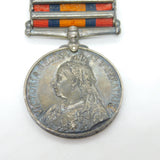 Silver Two Bar Queen's South Africa Boer War Medal PTE C Shether Antique 1900