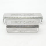 Set of Victorian Sterling Silver & Glass Floral Trinket Boxes 1839 London Antique