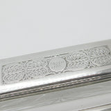 Set of Victorian Sterling Silver & Glass Floral Trinket Boxes 1839 London Antique