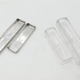 Set of Victorian Sterling Silver & Glass Floral Trinket Boxes 1839 London Antique