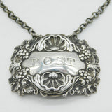 George III Sterling Silver Shell Pattern Port Decanter Label Antique 1818 London