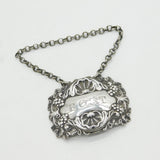 George III Sterling Silver Shell Pattern Port Decanter Label Antique 1818 London
