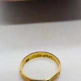 Victorian 18ct Yellow Gold Floral Pattern Wedding Band 1881 Chester Antique