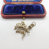 Sterling Silver Articulated 'Dish Ran Away with the Spoon' Charm Vintage c1970
