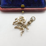 Sterling Silver Articulated 'Dish Ran Away with the Spoon' Charm Vintage c1970