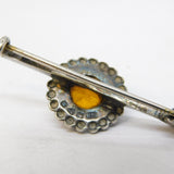 Victorian Charles Horner Sterling Silver & Citrine Flower Brooch Antique 1899 Chester
