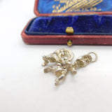 Sterling Silver Articulated 'Dish Ran Away with the Spoon' Charm Vintage c1970